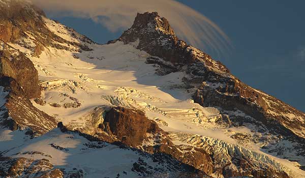 Soft evening light on Reid Glacier and Illumination Rock