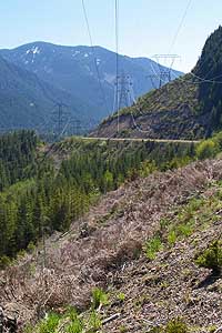the BPA corridor saws across the shoulder of Sugarloaf Mountain in this view