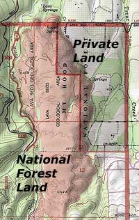 The Parkdale Lava Flow falls partly into private ownership