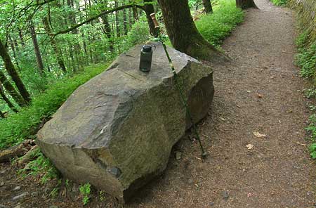 Perfect for a trailside respite, the big rock bench is already a favorite of hikers