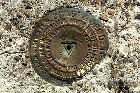 This USGS benchmark was placed in 1956, likely in conjunction with modern highway construction in the Gorge.