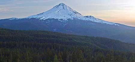 Mount Hood at dusk from Tamarack Rock