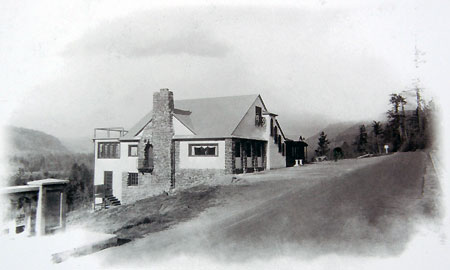 The Falls Villa roadhouse was located across the road from today’s wayside through the 1930s, now marked only by a stand of mature bigleaf maple