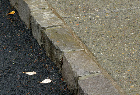 Stone curbs show the attention to details paid by the designers