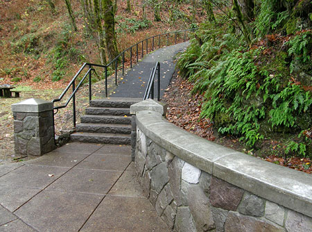 New steps leading to the upper falls viewpoint and loop trail
