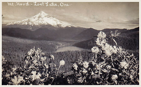 1920s postcard view of Lost Lake from nearby Raker Point
