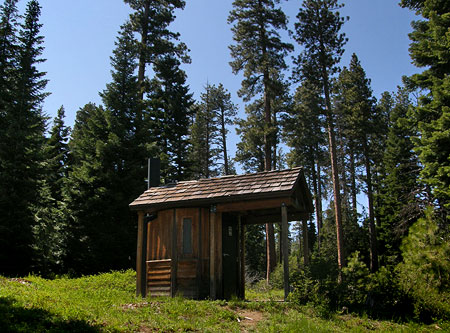 The "modern" pit toilet at Billy Bob is relatively new
