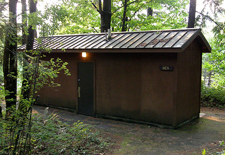 Upper Viento Campground restroom is within a few yards of the trailhead