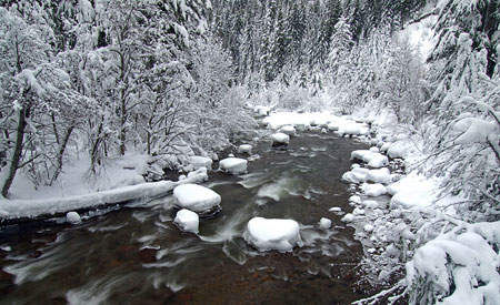 December: The East Fork Hood River in winter