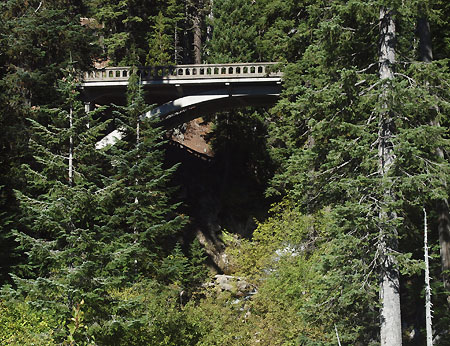East Fork Bridge at Sahalie Falls as it appears from the modern Loop Highway