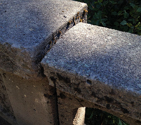 The south railing is not part of the restoration project, apparently because of its relatively sound condition