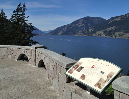 The restored overlook features a sweeping view of the Columbia Gorge and interpretive display on the iconic former Mitchell Point "Tunnel of Many Vistas"
