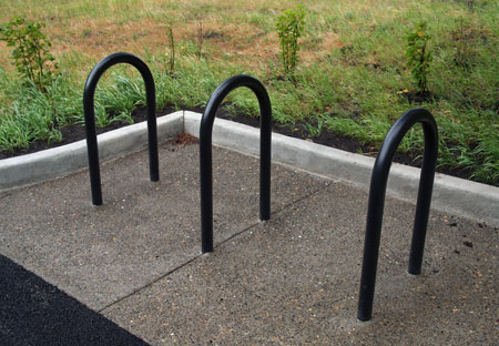 New bicycle racks and native plants are part of the Mitchell Point facelift