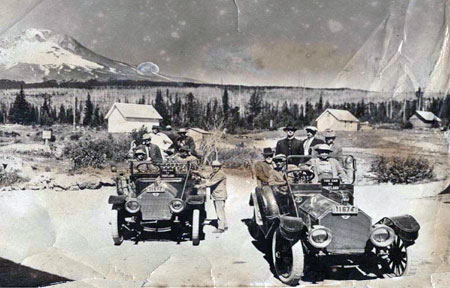 Intrepid auto tours reached Government Camp on dirt roads years before the loop highway was completed in the early 1920s