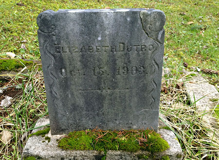 Baby Dutro was laid to rest a few feet away and nine months after Mattie Shepperd