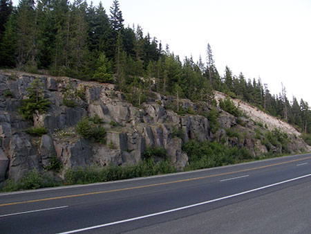 This slope across from the Mirror Lake trailhead will be blasted away to allow for road widening