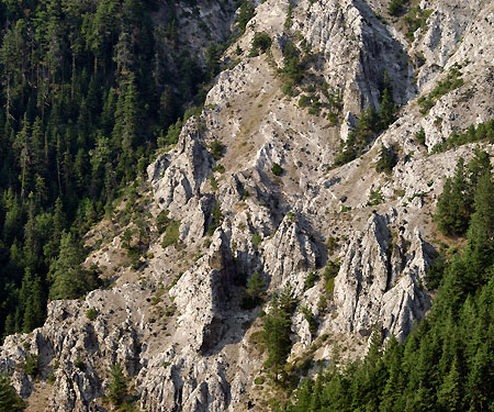 The maze of formations in Badlands Basin as viewed from Shellrock Mountain