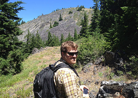 A brave bushwhacker heads for Shellrock’s summit