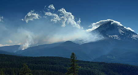 Early stages of the 2008 Gnarl Fire from near Shellrock Mountain