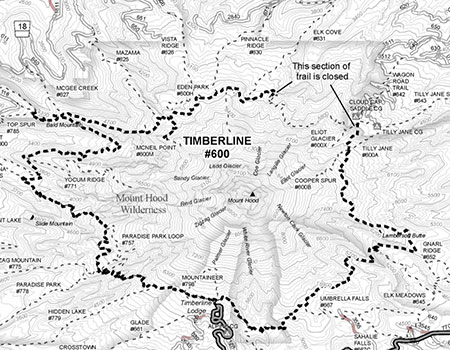 This is the frustrating map that still greets Timberline Trail hikers on the Mount Hood National Forest website after eight years