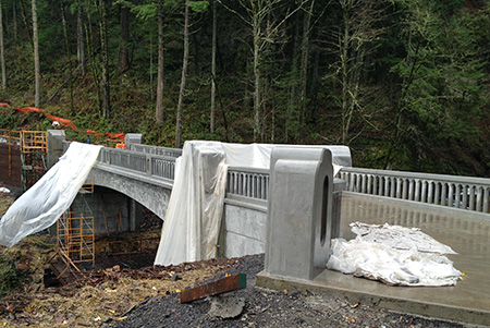 The new Historic Columbia River Highway state trail bridge at McCord Creek under construction in 2012