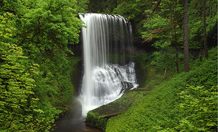 May features the famous Middle North Falls on Silver Creek