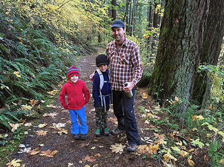 Jamie and his rugged boys hitting the trail at McCord Creek