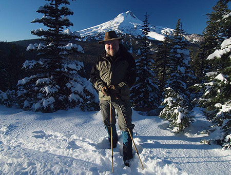 Yours truly taking in the first big snowfall on Mount Hood in early November