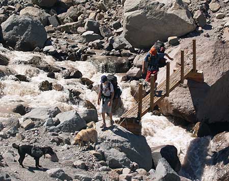 Crossing the Eliot Branch in better days on the old footbridge