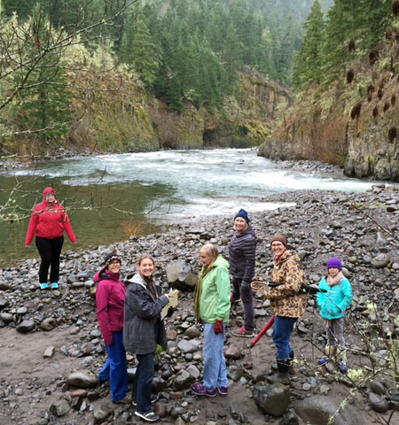 Heather Staten (holding notebook) on one of her many community tours of the proposed Punchbowl Park