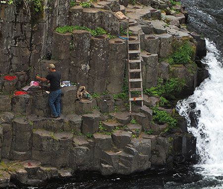 Tribal fishing at Punchbowl Falls