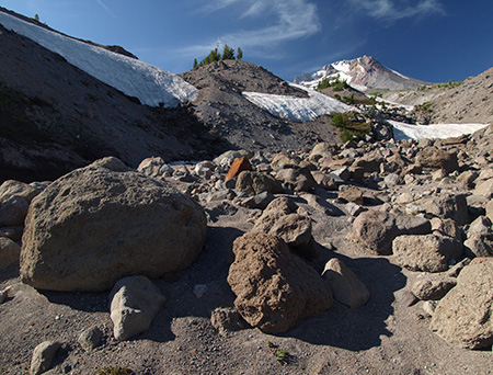 The source of the Salmon River at the terminus of the Palmer Glacier