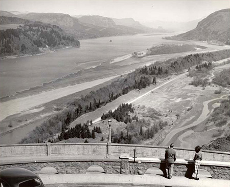 1950s view of the Young Creek lowlands east of Mirror Lake and the (then) new Highway 30.