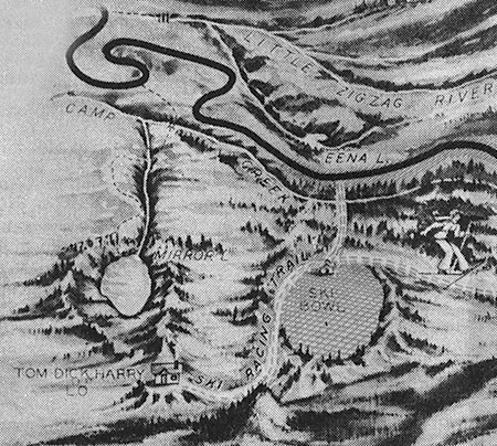 1930s map of the original Mirror Lake Trail